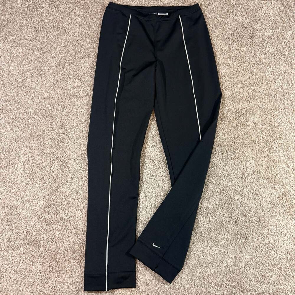 Nike Dri-FIT Women’s Medium Black Running Leggings Reflective Zip Ankle‎ M